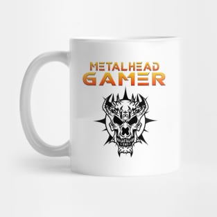 Metalhead Gamer Demon Skull Orange Mug